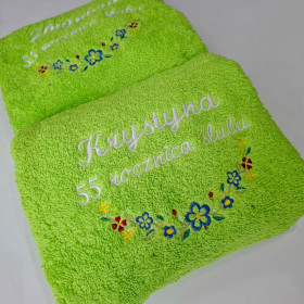 limonkowy ręcznik z imieniem krystyna